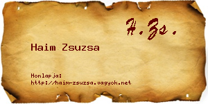 Haim Zsuzsa névjegykártya